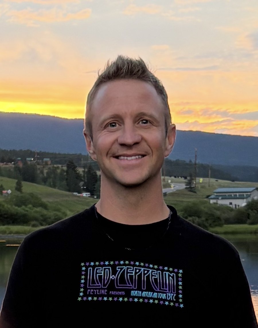 Michael Wieland at sunset in the Colorado mountains